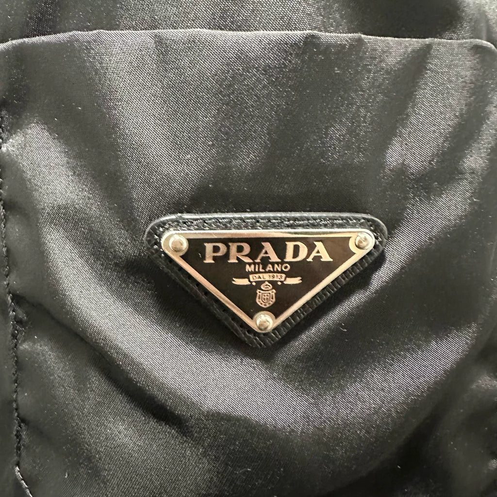 Prada Nylon Triangle Logo Skirt
