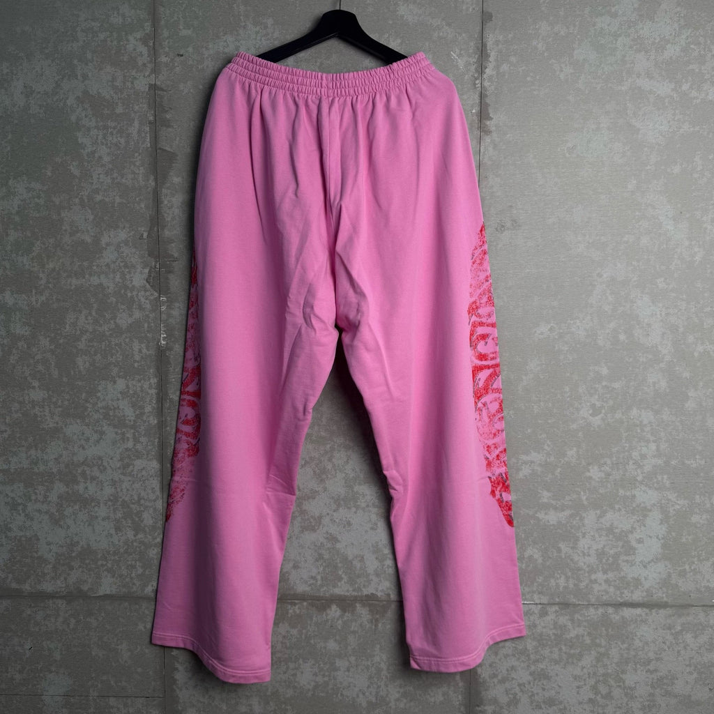 Balenciaga pink logo mid-rise casual pants