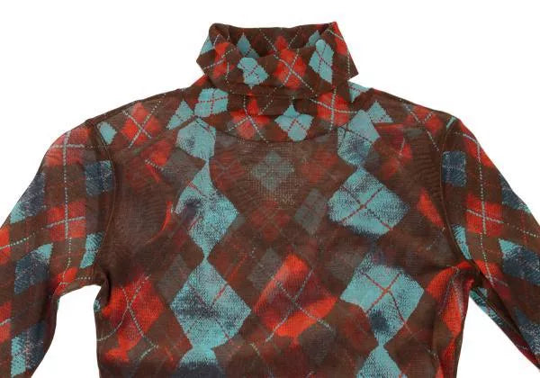 Jean Paul Gaultier Vintage Plaid Mesh Top