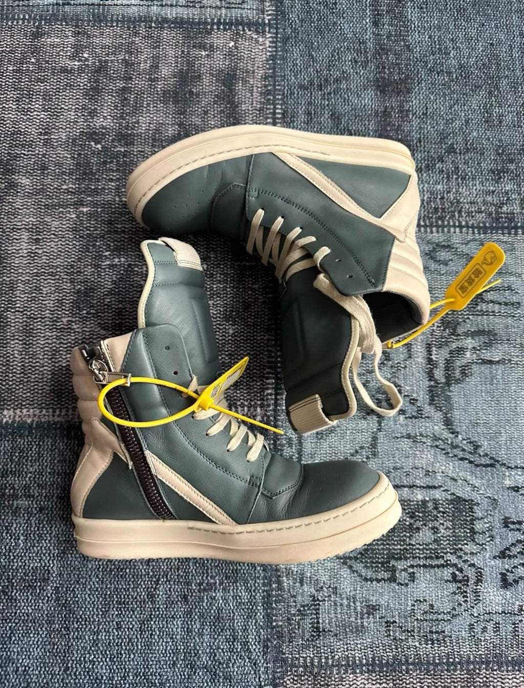 Rick Owens Inverted-Triangle Haze Blue Sneakers