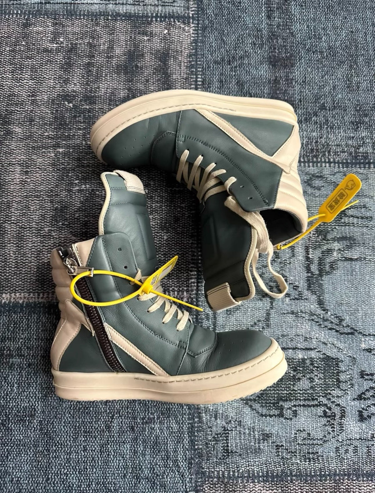 Rick Owens Inverted-Triangle Haze Blue Sneakers