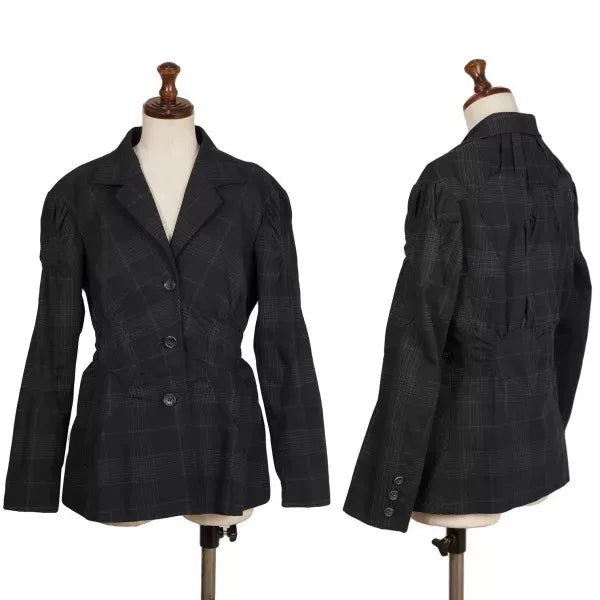 Issey Miyake Vintage Black Plaid Suit Jacket