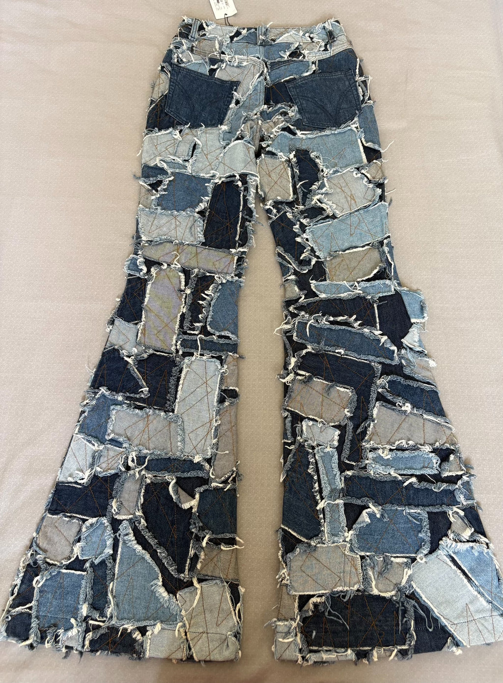 DG Jeans Dolce&Gabbana D&G Vintage Distressed Ripped Patchwork Flared Denim Jeans