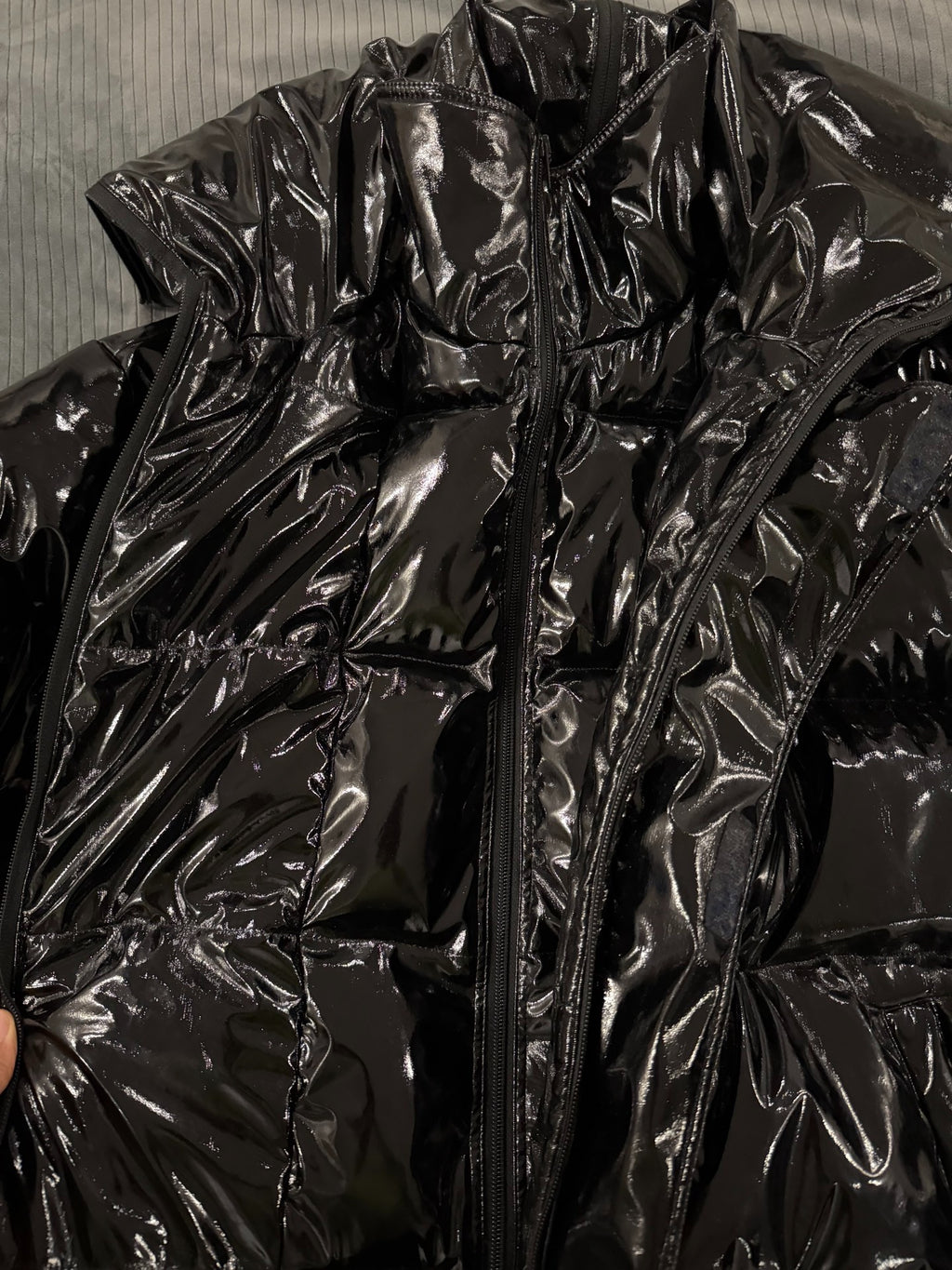 Vetements Patent Leather Down Jacket