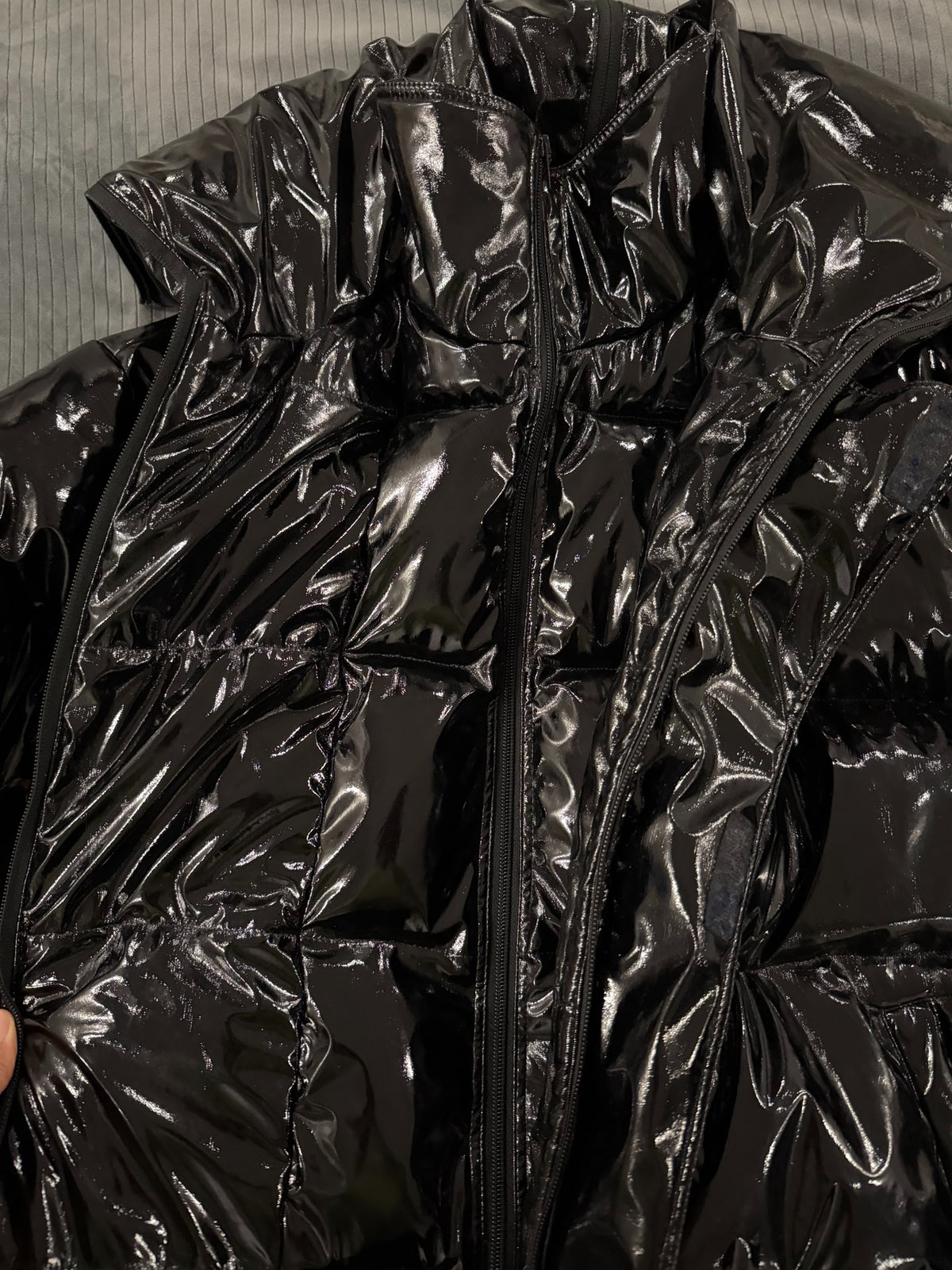 Vetements Patent Leather Down Jacket