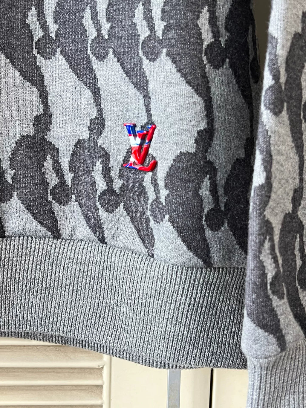 Louis Vuitton LV x NBA Collaboration Gray Knit Sweatshirt