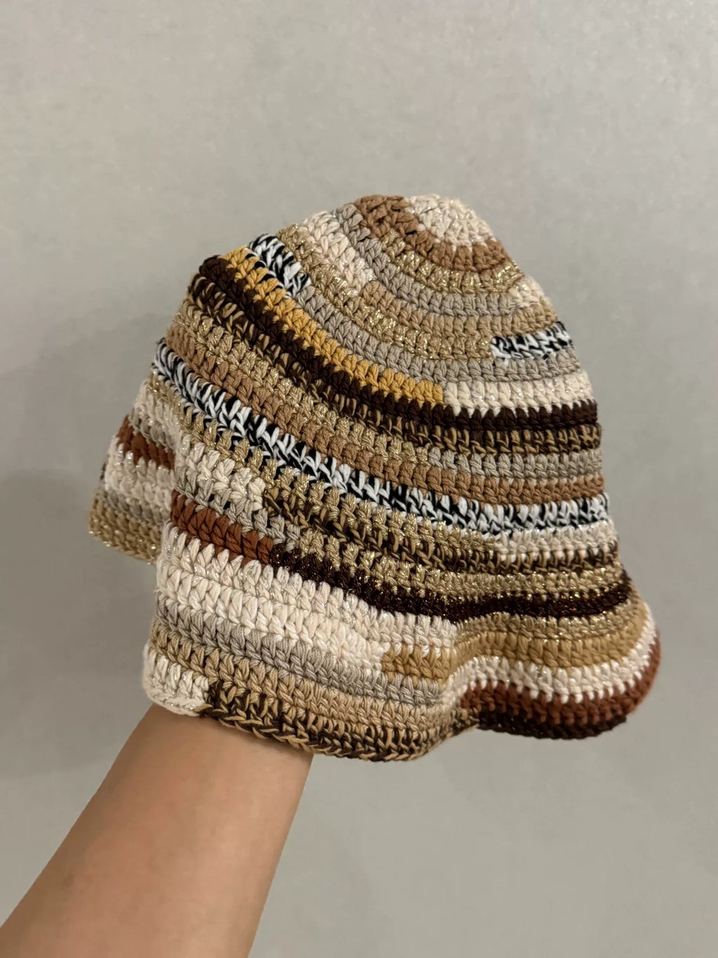 Miumiu Gold Woven Bucket Hat