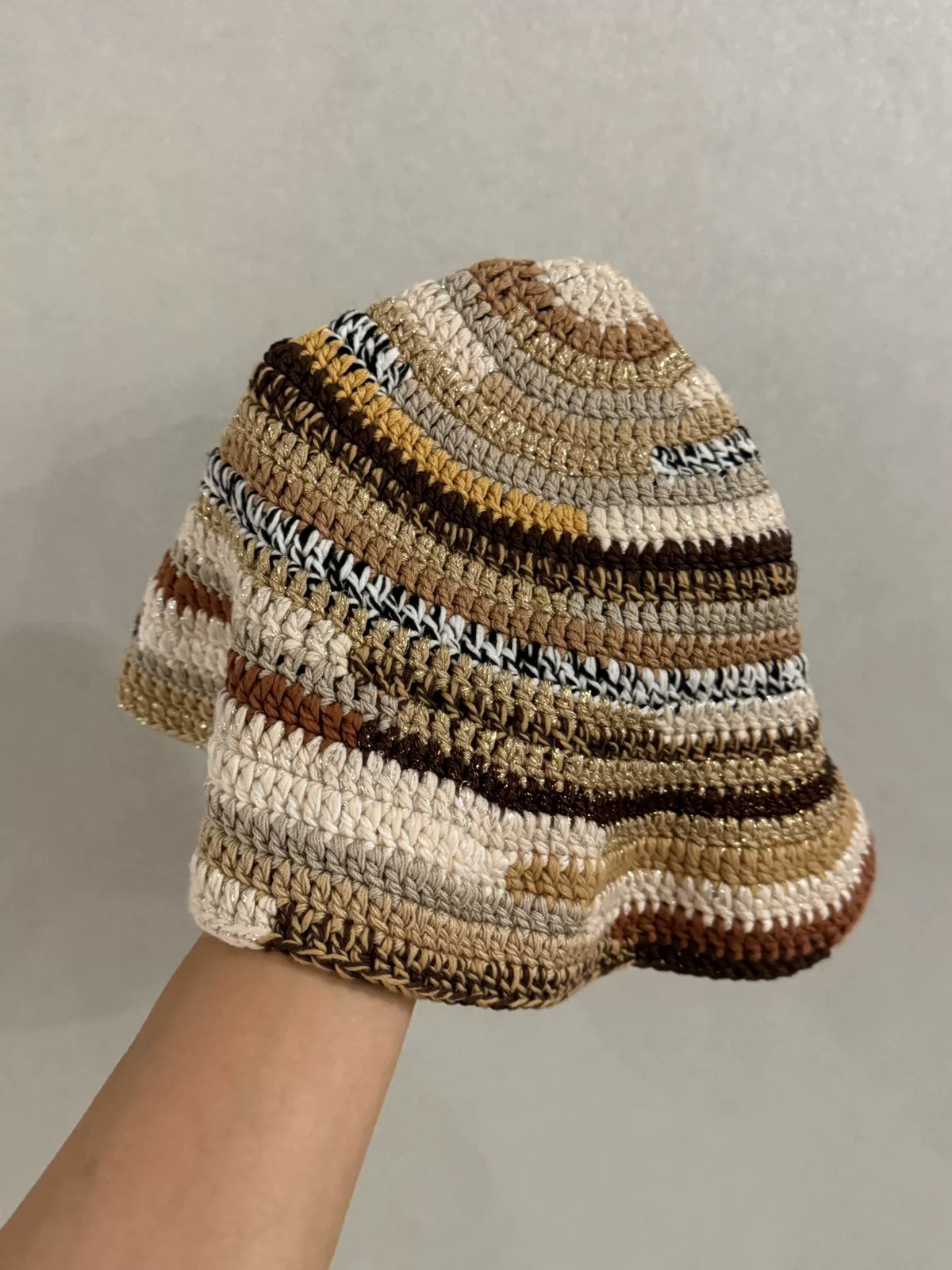 Miumiu Gold Woven Bucket Hat