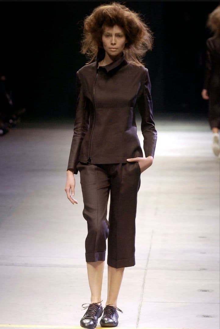 Yohji Yamamoto SS05 Mesh-Trimmed Hooded Zip-Up Jacket