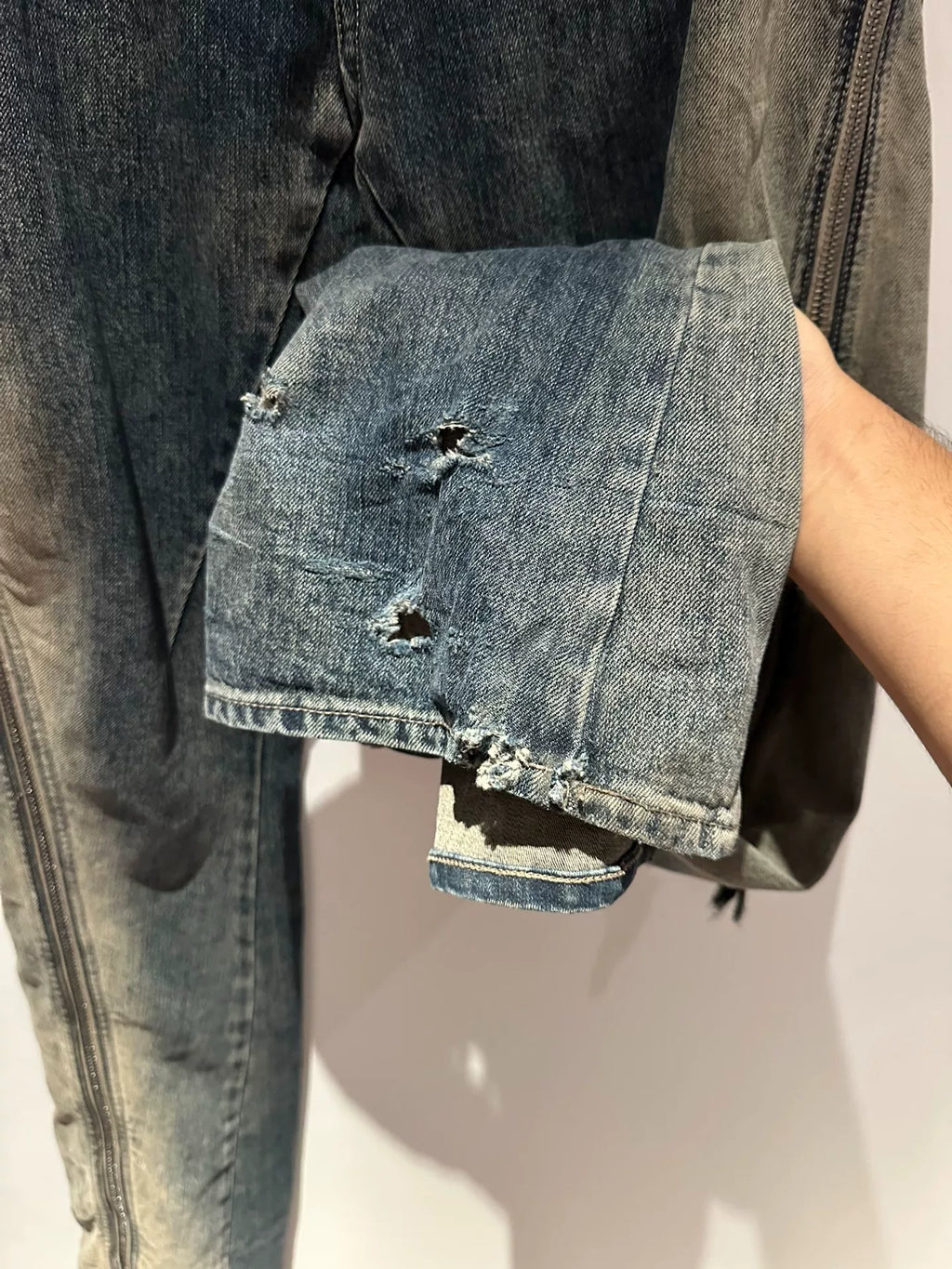 Rick Owens Drkshdw Zip Gradient Blue Banana Pants
