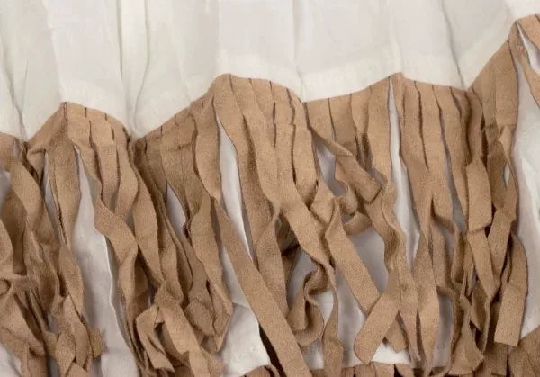 Issey Miyake Vintage Brown Patterned Fringe Skirt
