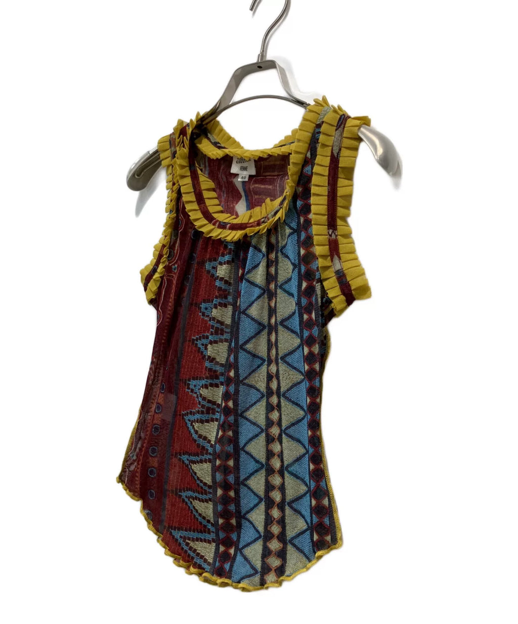 Jean Paul Gaultier Ruffled Mesh Sleeveless Top