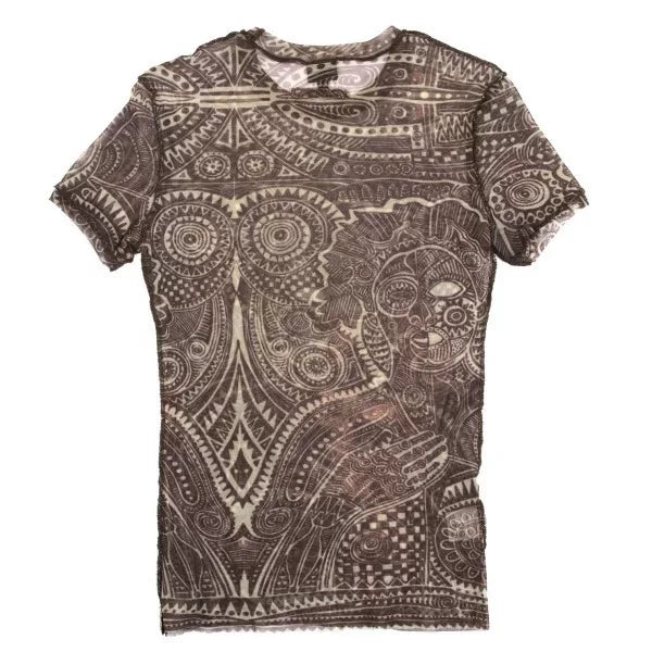 Jean Paul Gaultier Vintage Brown Floral Mesh Top