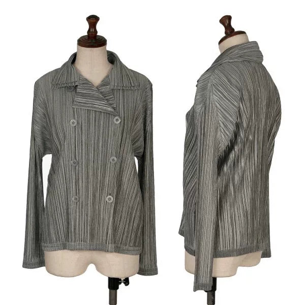 Issey Miyake Vintage Grey Double-Breasted Pleated Shirt