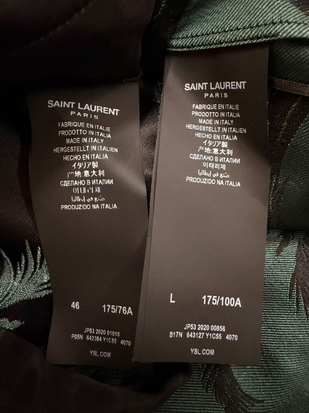 Saint Laurent Paris SS21 Palm Jacquard Silk Suit