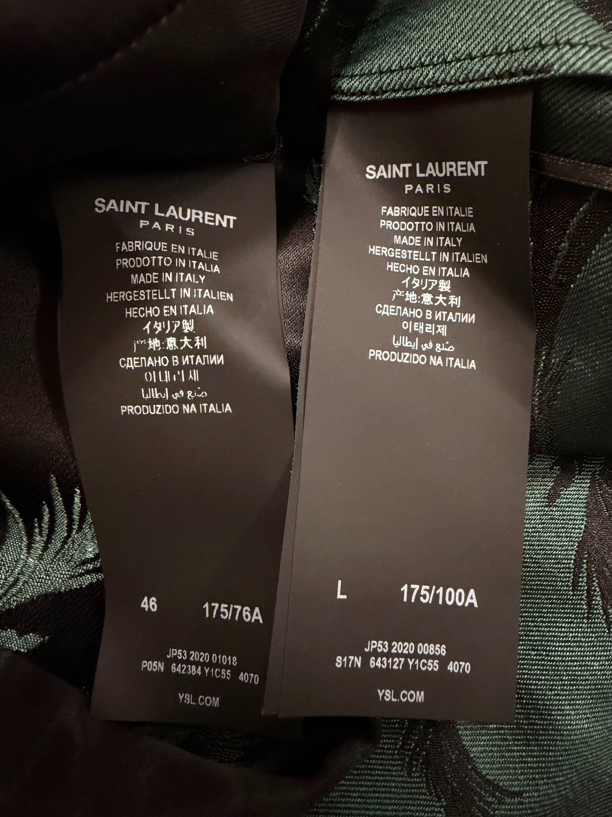 Saint Laurent Paris SS21 Palm Jacquard Silk Suit