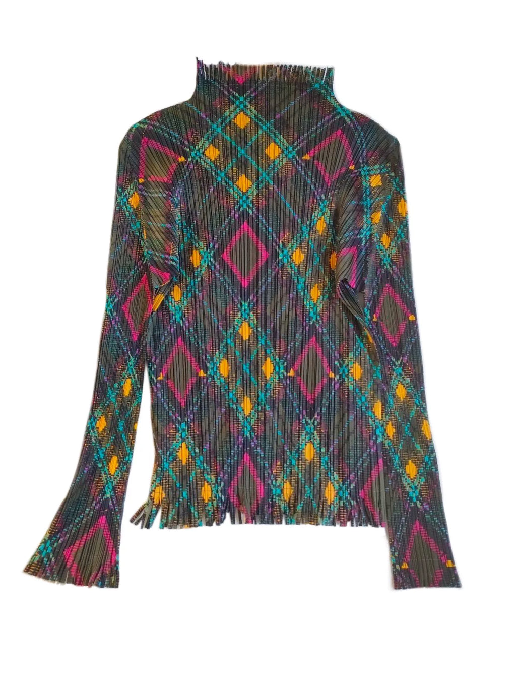 Issey Miyake Diamond Fringe Pleated Top