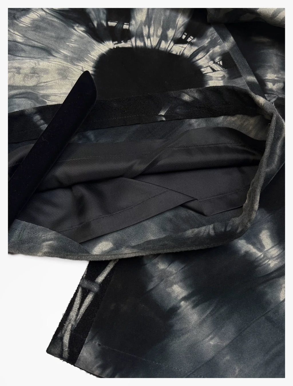Ann Demeulemeester SS01 Runway Suede Tie-Dye Floor-Length Wide-Leg Pants