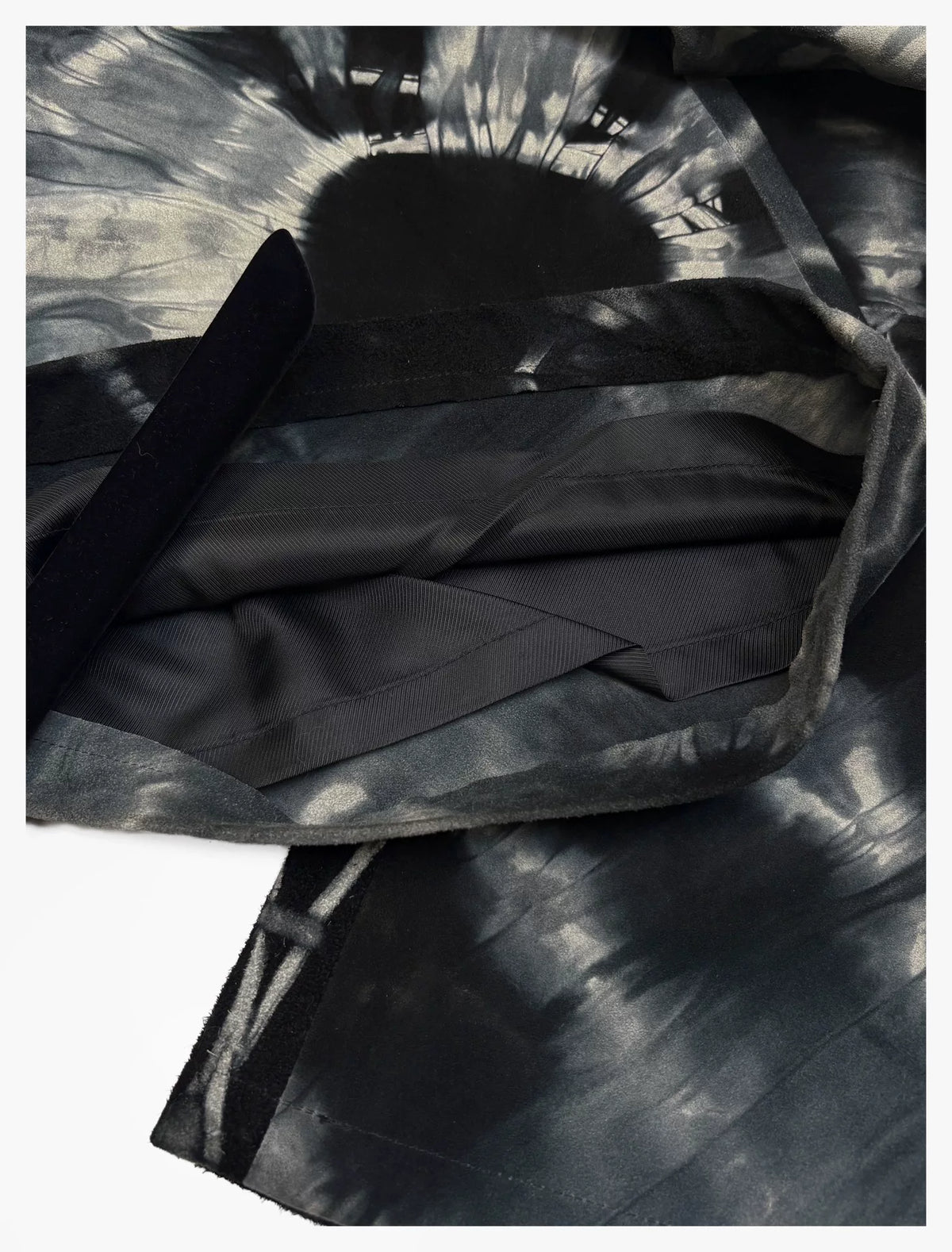 Ann Demeulemeester SS01 Runway Suede Tie-Dye Floor-Length Wide-Leg Pants