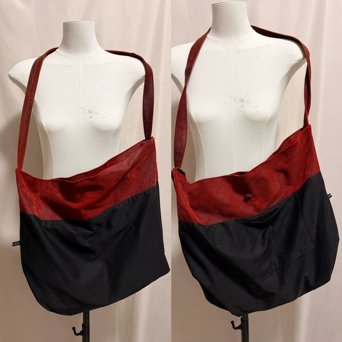 Ann Demeulemeester Red Cracked Shoulder Bag Crossbody Bag