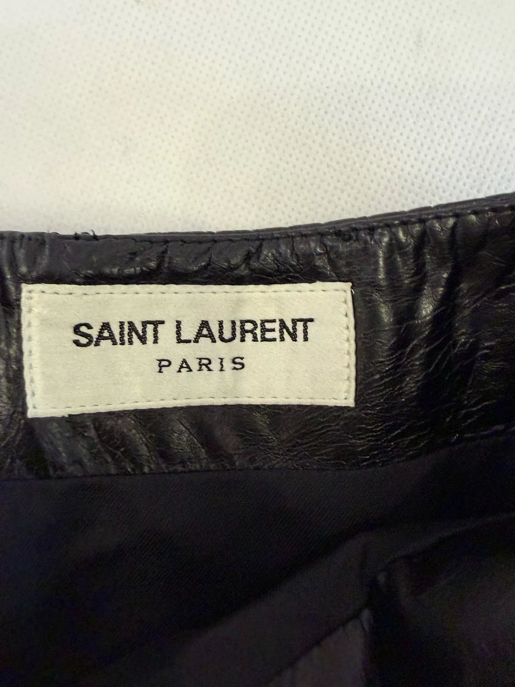 Saint Laurent Black crocodile‑pattern Leather Skirt