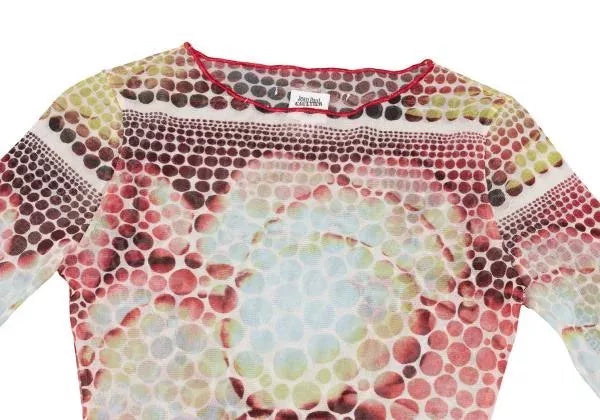 Jean Paul Gaultier Vintage Orange Polka Dot Mesh Top