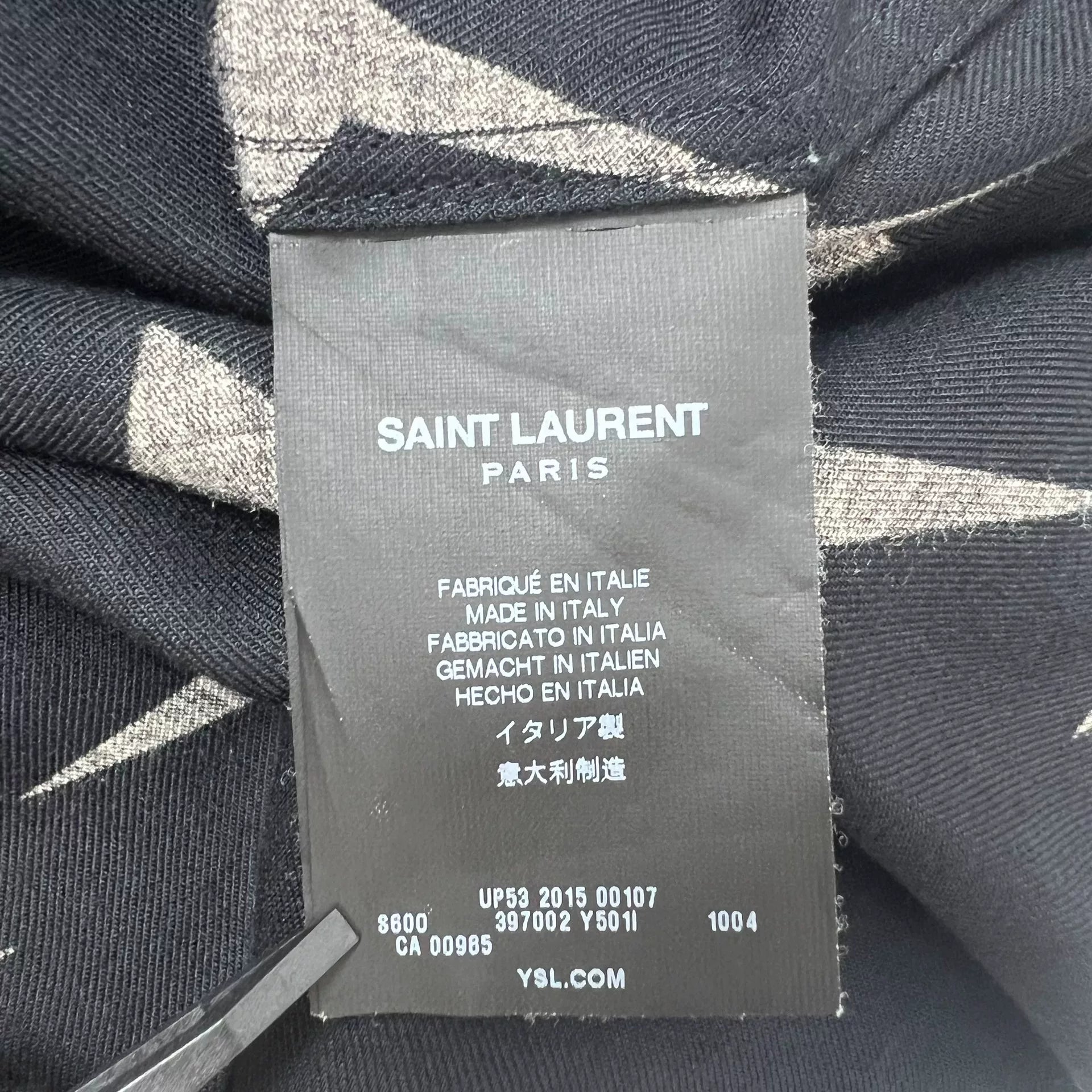 Saint Laurent 15FW Boomerang Print Button-Up Shirt