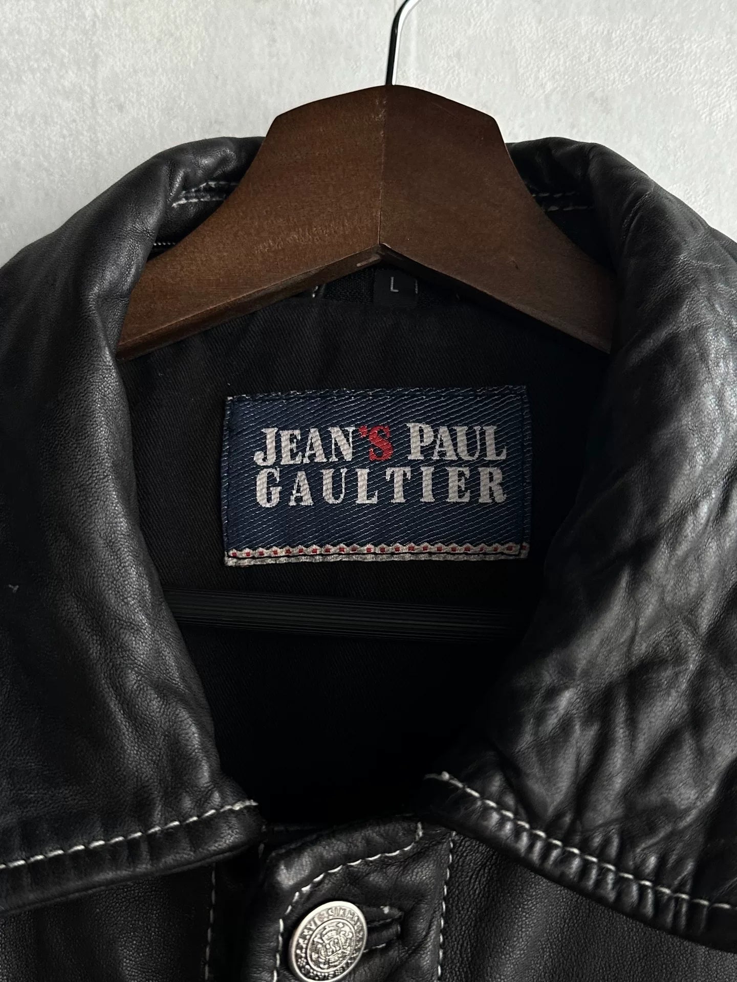 Jean Paul Gaultier 90s Contrast Stitching Leather Jacket