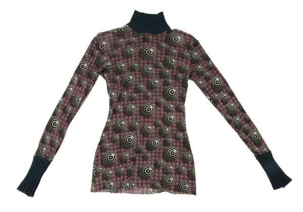 Jean Paul Gaultier Vintage Dark Swirl Mesh Top