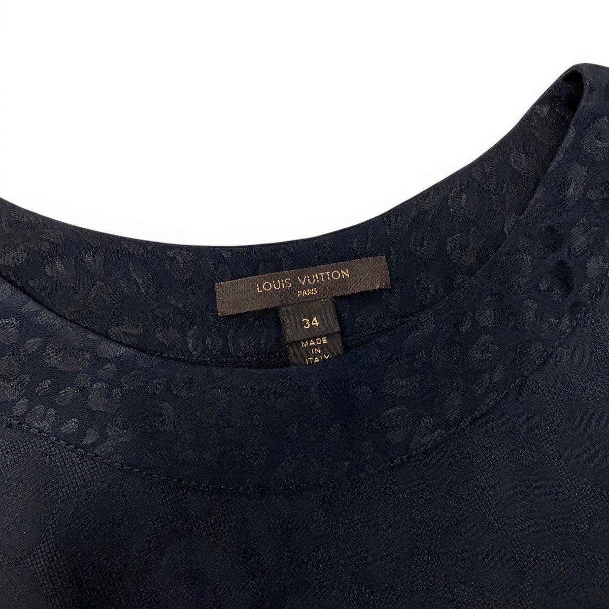 Louis Vuitton Leopard Print Silk Short Sleeve Dress