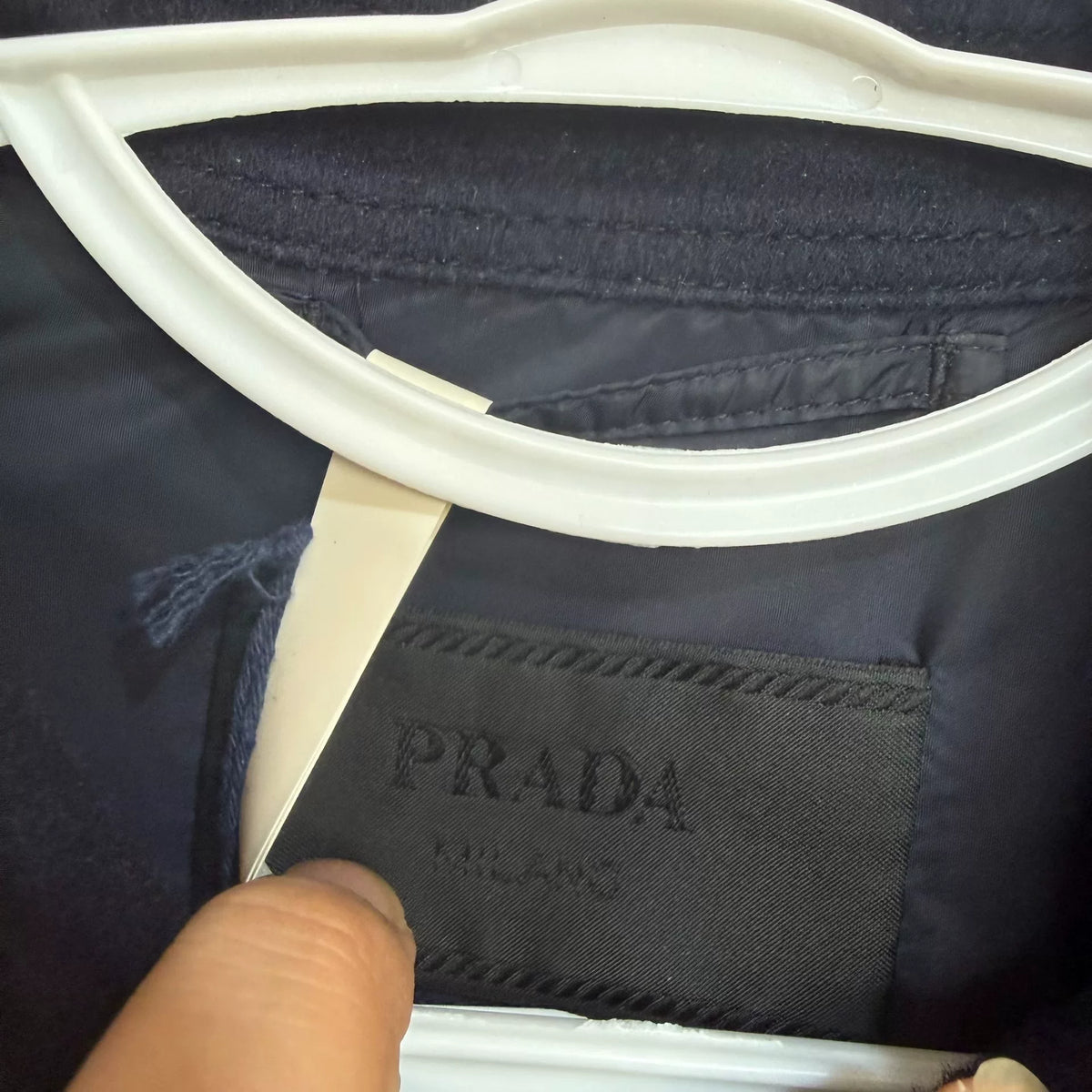 Prada Camel Triangle Logo Shirt Jacket