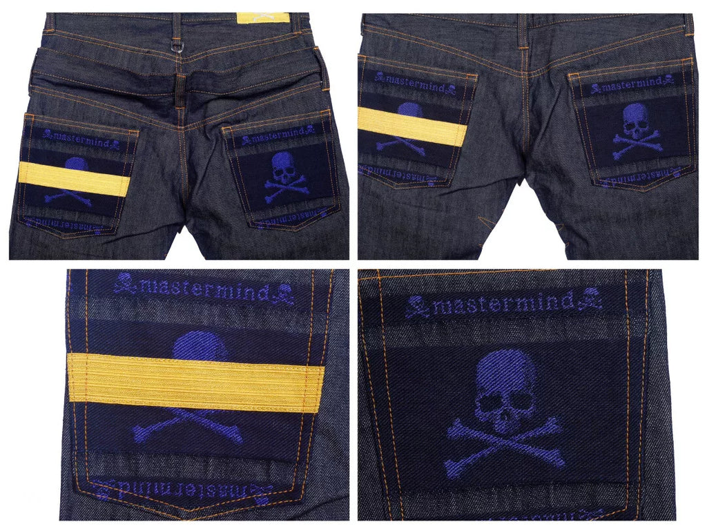 Mastermind Japan Rhinestone Mainline 14SS Gold Isetan On Jeans