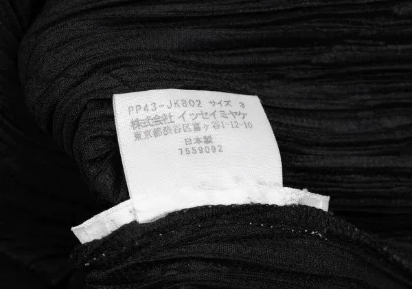 Issey Miyake Vintage Black Faux Fur Pleated Top