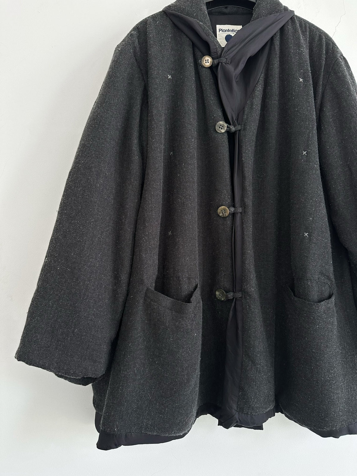 Issey Miyake 1995 Plantation line Dark gray wool frog-button jacket