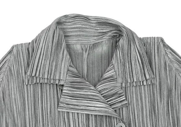 Issey Miyake Vintage Grey Double-Breasted Pleated Shirt