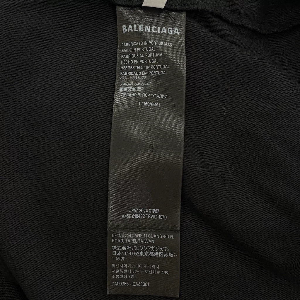 Balenciaga Minimalist Front and Back Embroidered Logo Long Sleeve Top