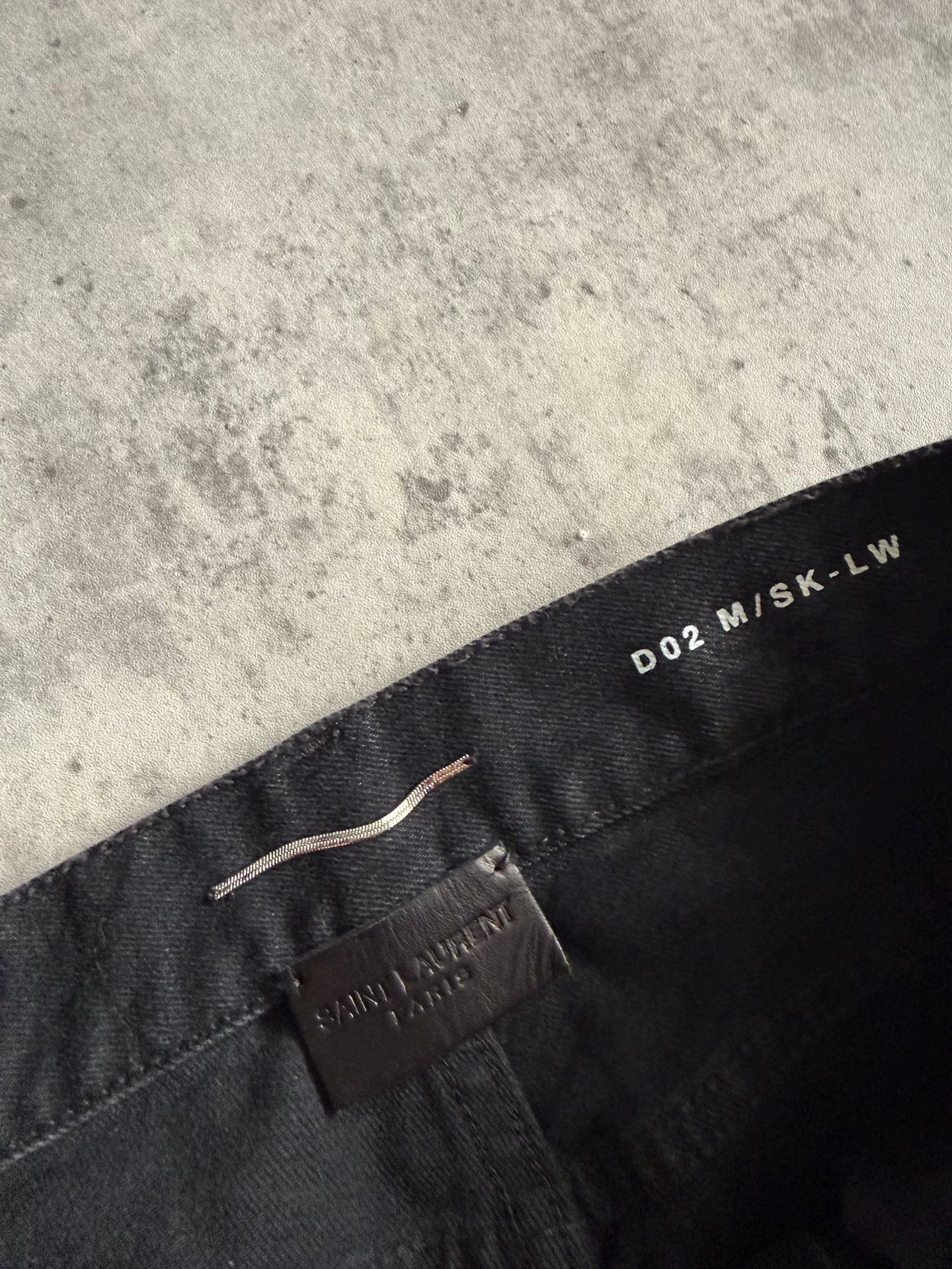 Saint Laurent 18AW Black Washed Claw Distressed Jeans