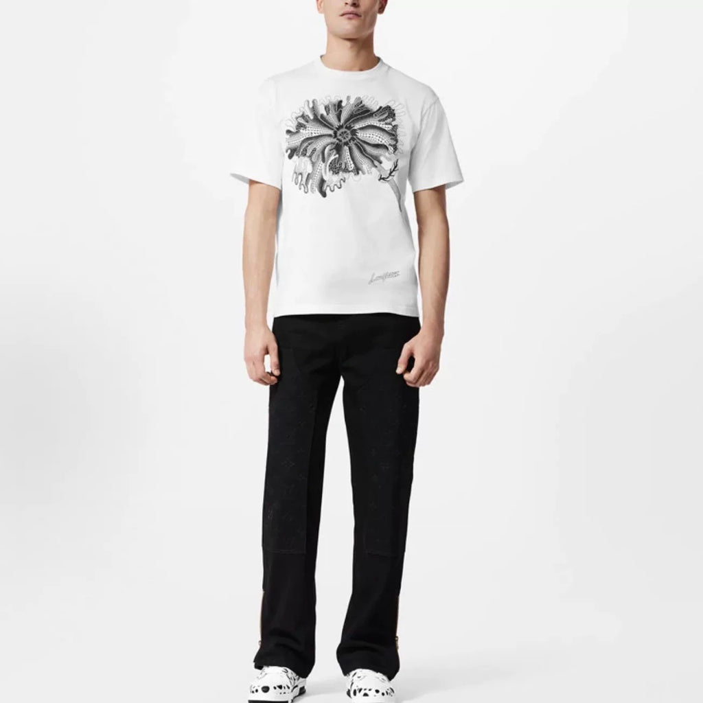 Louis Vuitton Yayoi Kusama Polka Dot Psychedelic Print Cotton White Short Sleeve T-Shirt
