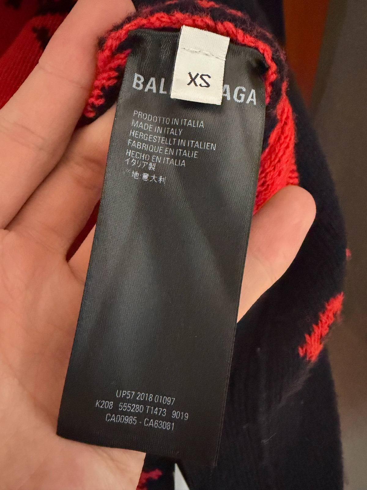 Balenciaga Black Blue Red Danmaku Cardigan