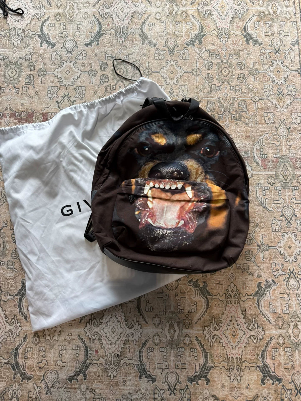 Givenchy Dark Dog Head Print Backpack
