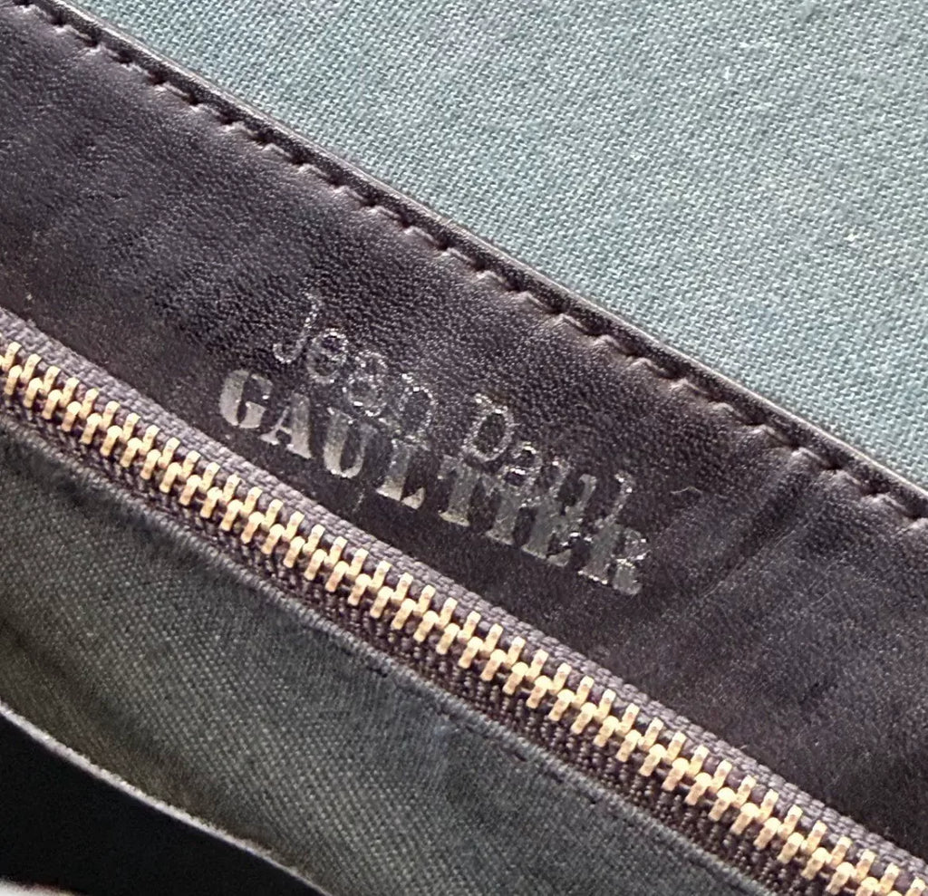 Jean Paul Gaultier Black Leather Metal-Frame Shoulder Bag