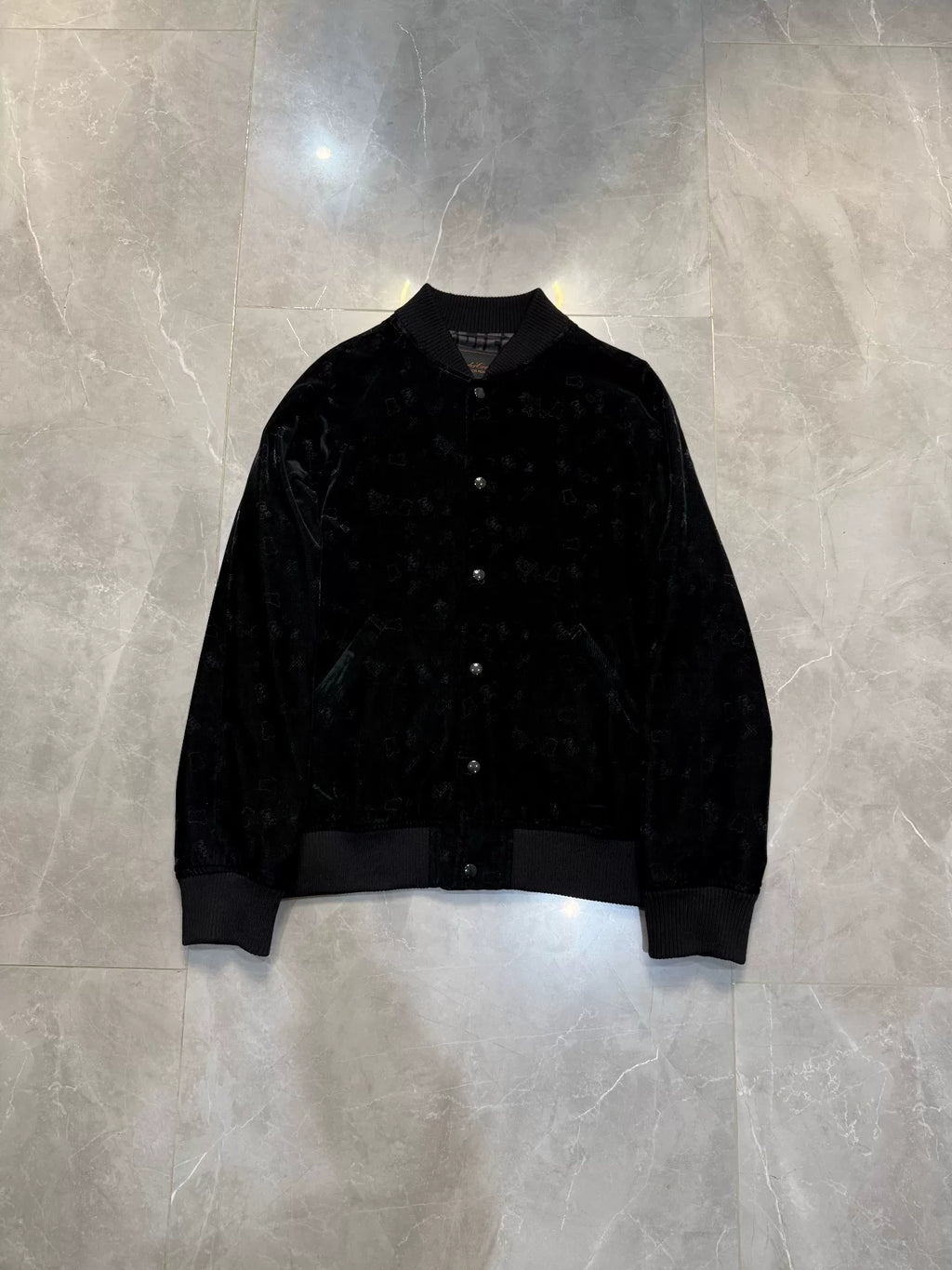 Undercover FW02 All-Over Cross Bear Print Velvet Jacket