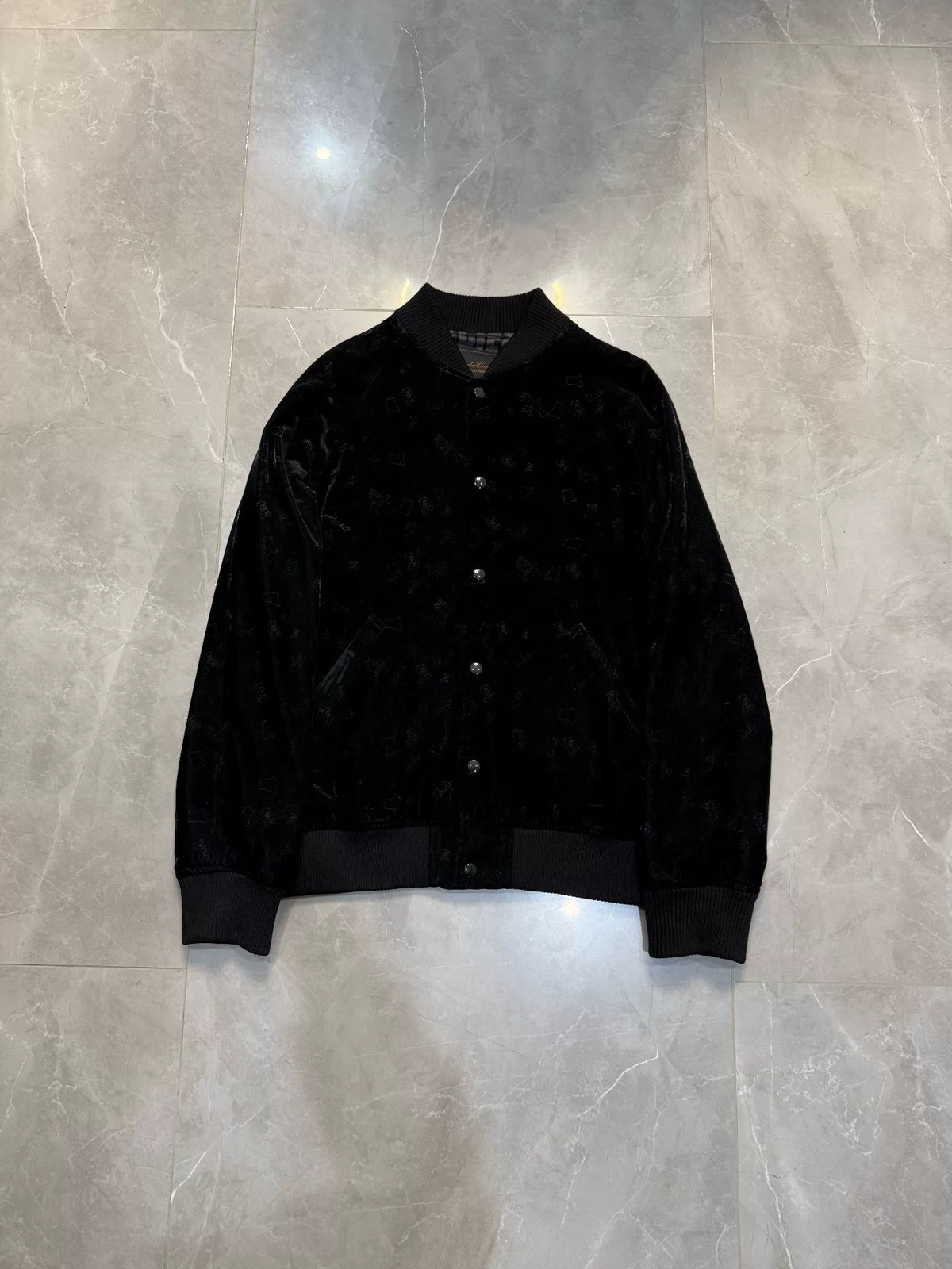 Undercover FW02 All-Over Cross Bear Print Velvet Jacket