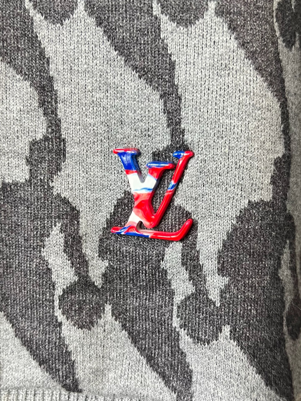 Louis Vuitton LV x NBA Collaboration Gray Knit Sweatshirt