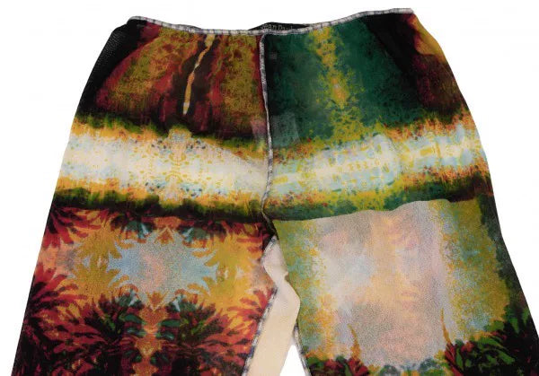 Jean Paul Gaultier Vintage Green Portrait Mesh Trousers