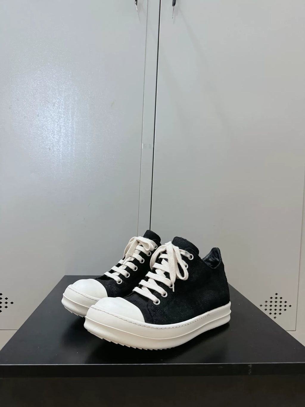 Rick Owens Black Suede Large Converse Sneakers