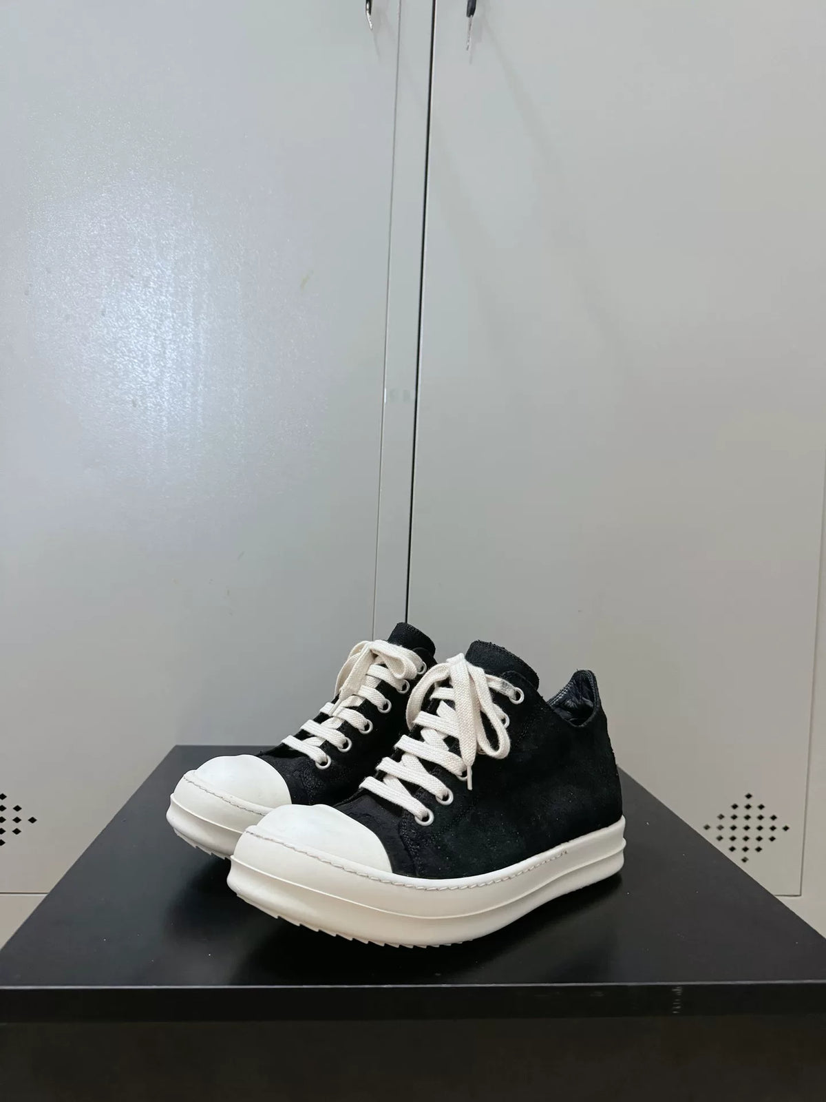 Rick Owens Black Suede Large Converse Sneakers