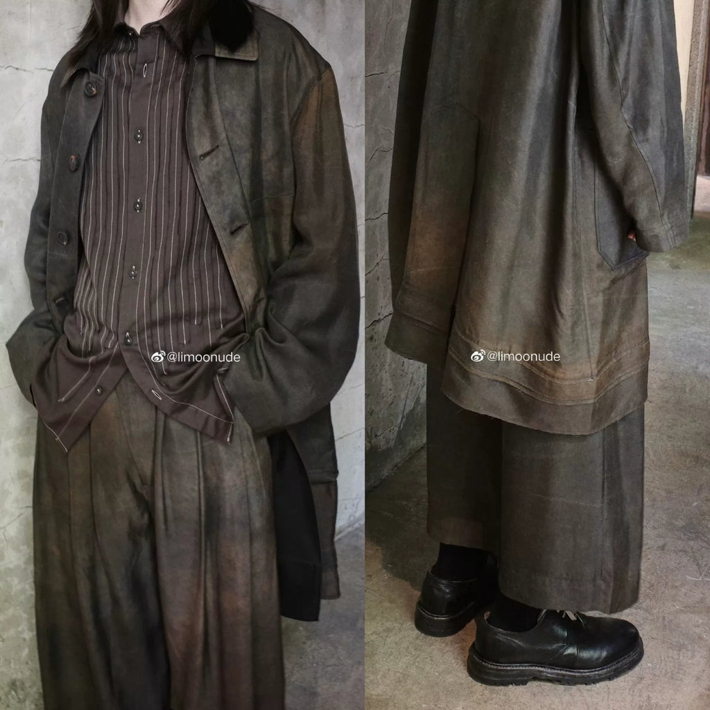 Ziggy Chen 23SS Reversible Cold-Dyed Rust-Dyed Coat Trench Coat Outerwear