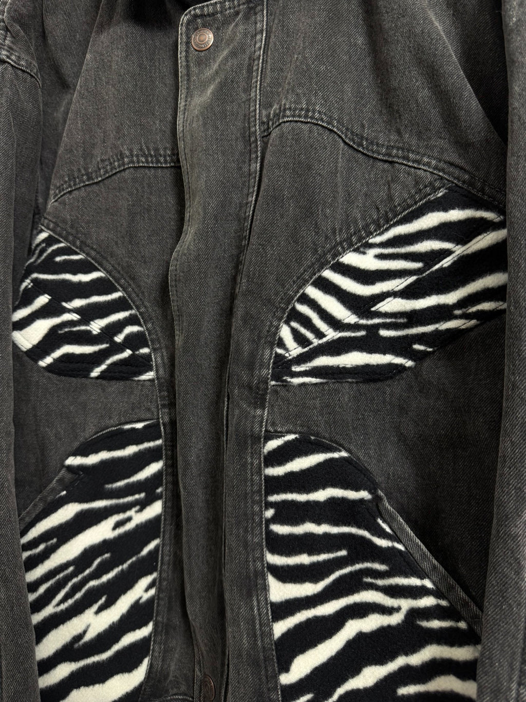 Celine 21FW Zebra Print Gray Denim Cotton Jacket