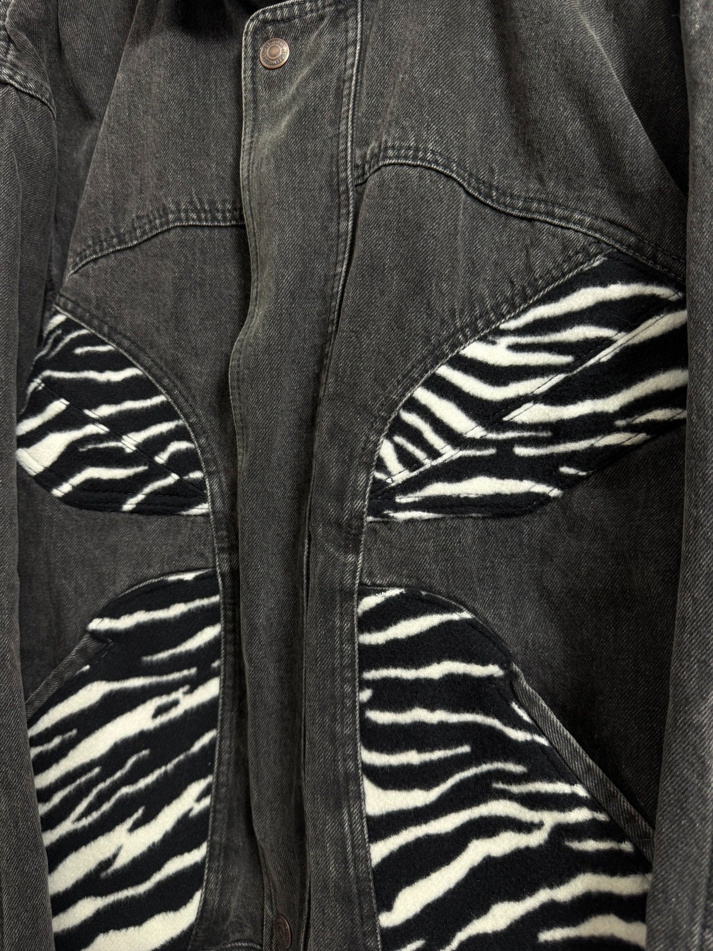 Celine 21FW Zebra Print Gray Denim Cotton Jacket